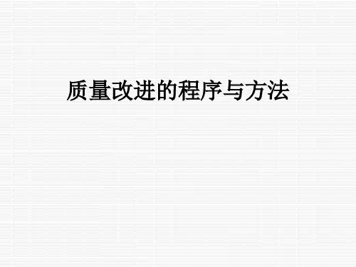 质量改进的程序与方法