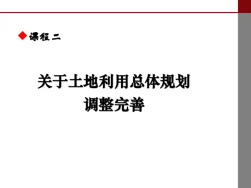 土地利用规划调整完善专题讲座PPT课件