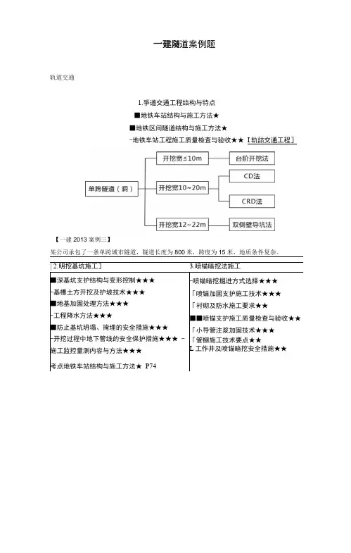 一建市政隧道案例题