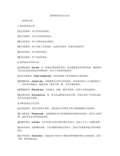 服饰染料知识点总结