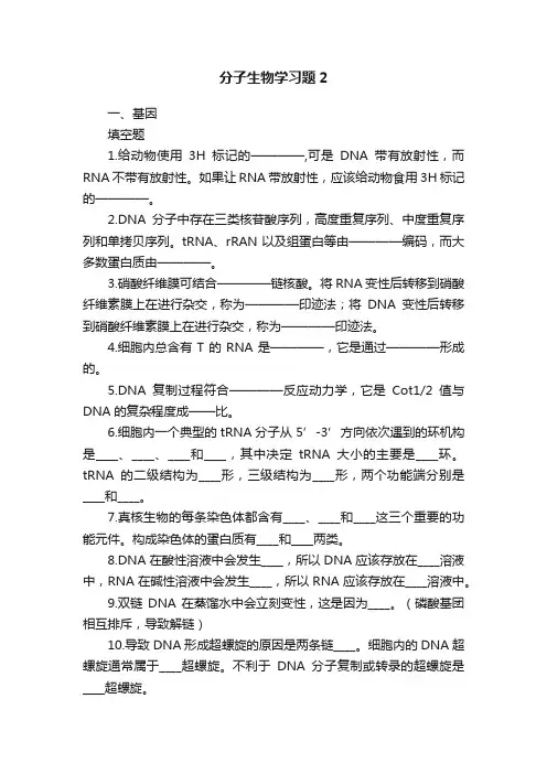 分子生物学习题2