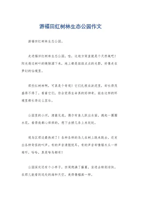 游福田红树林生态公园作文