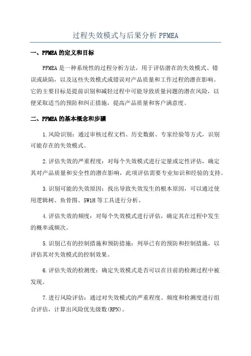 过程失效模式与后果分析PFMEA