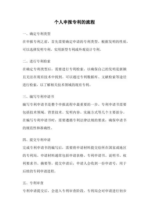 个人申报专利的流程