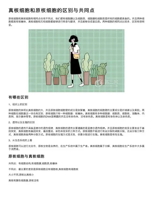 真核细胞和原核细胞的区别与共同点