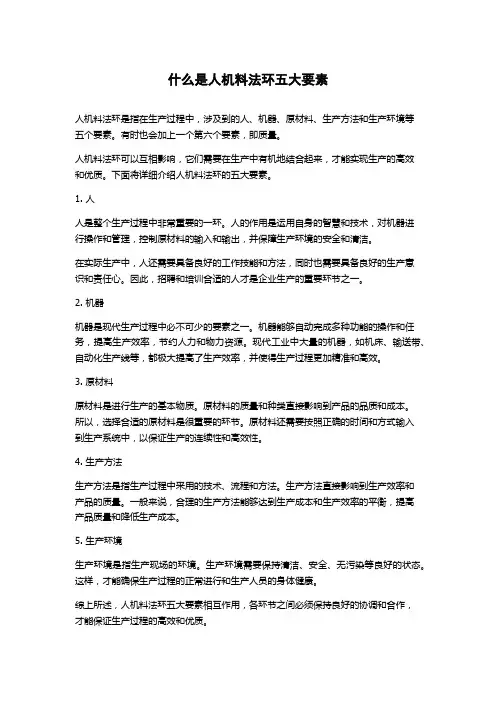 什么是人机料法环五大要素
