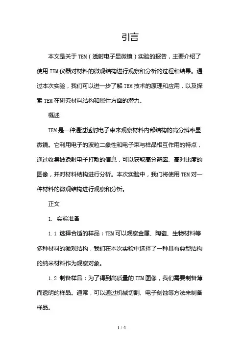 TEM 实验报告2024