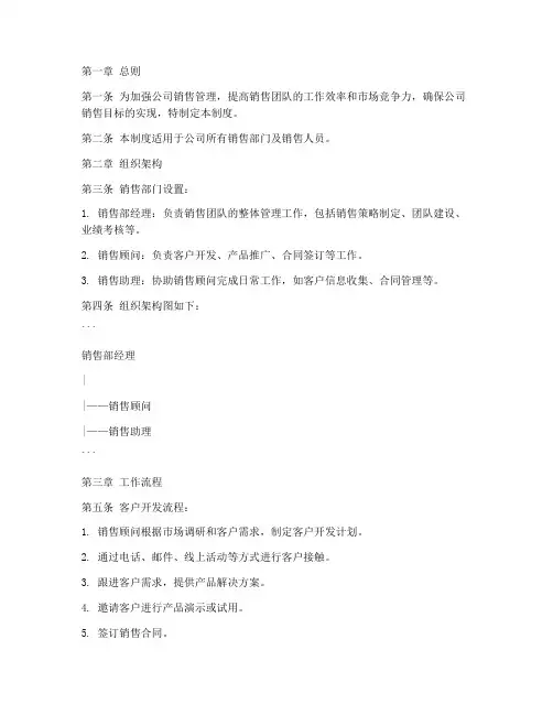 销售软件公司管理制度
