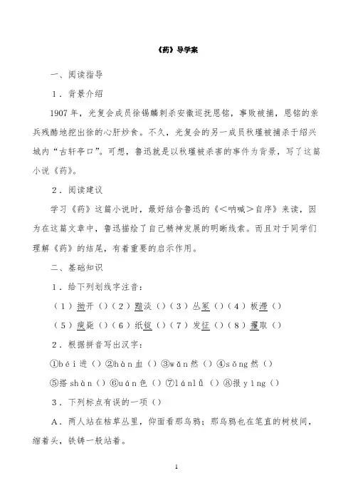 《药》导学案