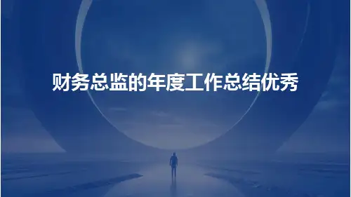 财务总监的年度工作总结优秀PPT