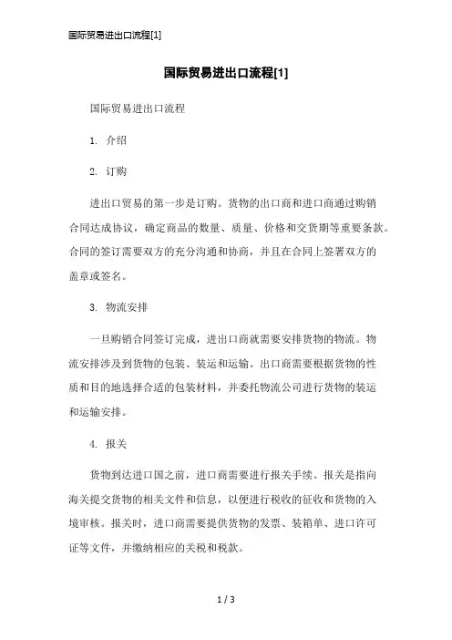 国际贸易进出口流程[1]简洁范本