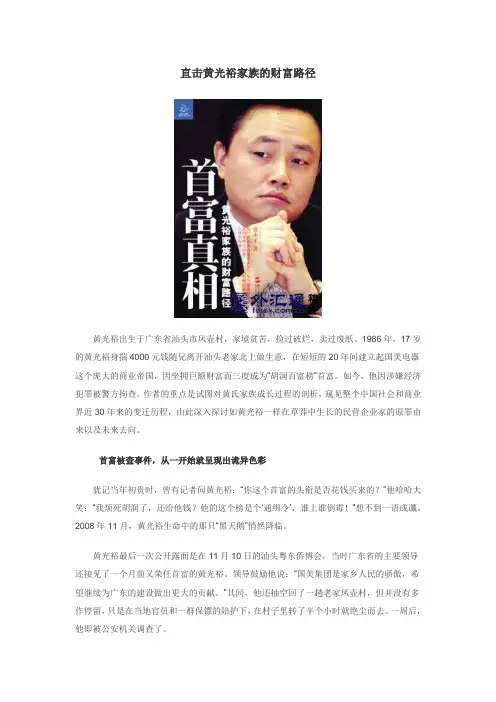 黄光裕家族的财富路径