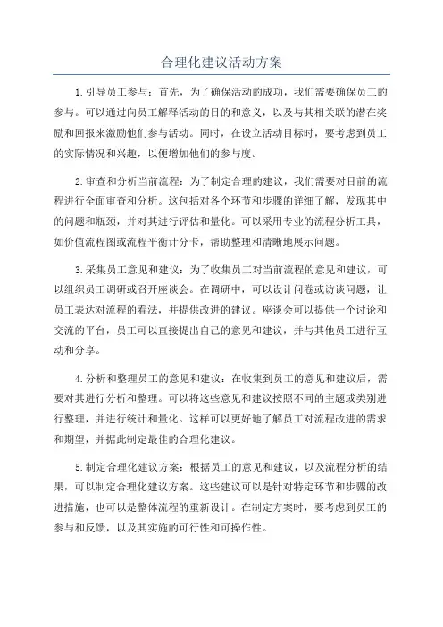合理化建议活动方案