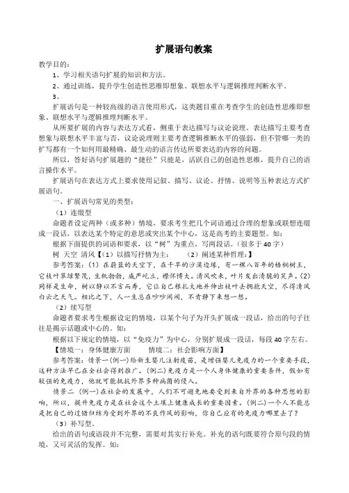 扩展语句教案