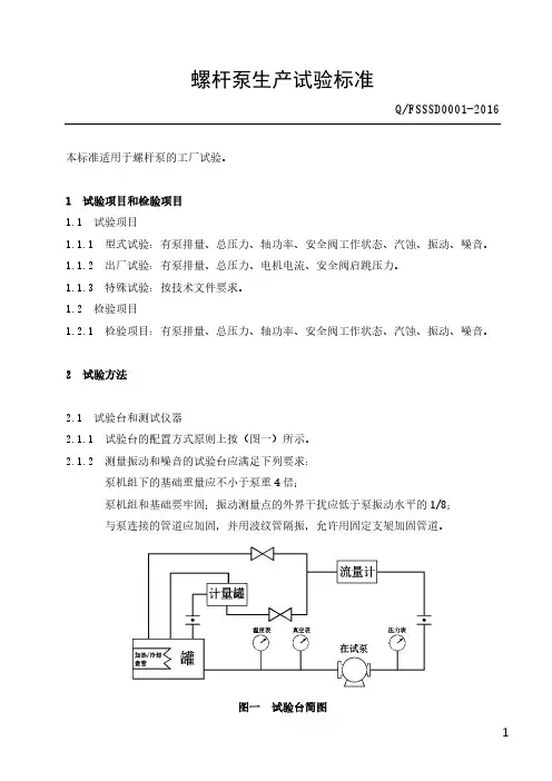 螺杆泵生产试验标准(0001)