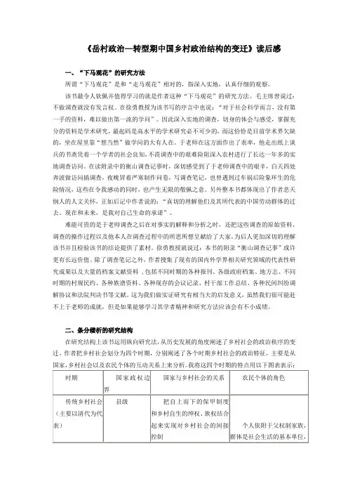 岳村政治读后感