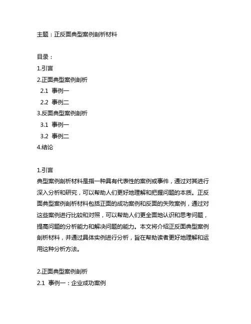 正反面典型案例剖析材料gov