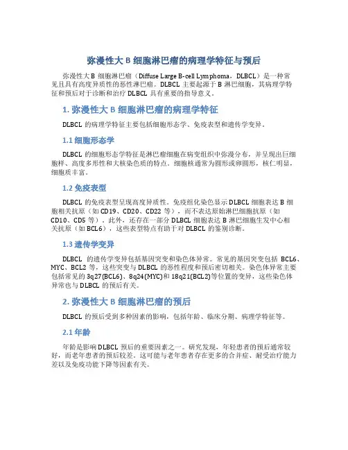 弥漫性大B细胞淋巴瘤的病理学特征与预后