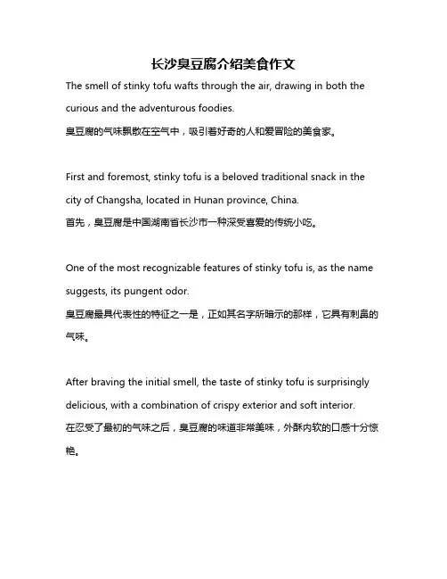 长沙臭豆腐介绍美食作文