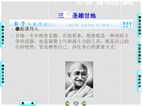 高中历史 专题4.3圣雄甘地课件 新人教版选修4
