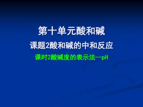 人教版九年级下册化学10-2-2酸碱度的表示法--pH
