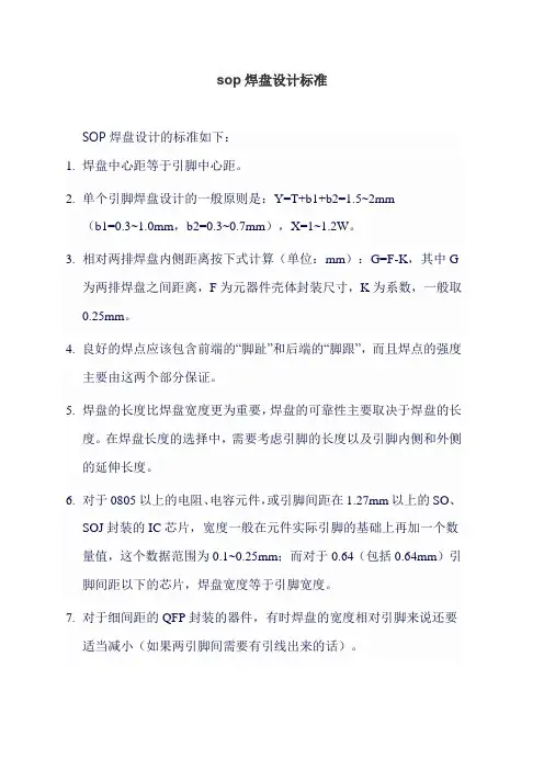 sop焊盘设计标准