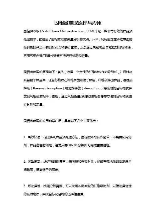 固相微萃取原理与应用