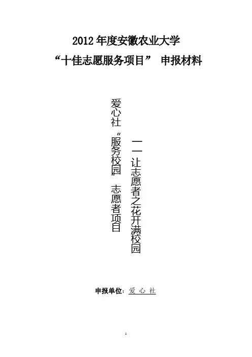 爱心社十佳志愿者项目