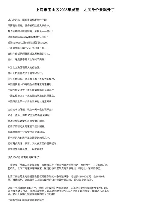 上海市宝山区2035年展望，人民身价要飙升了