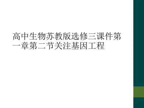 高中生物苏教版选修三课件第一章第二节关注基因工程