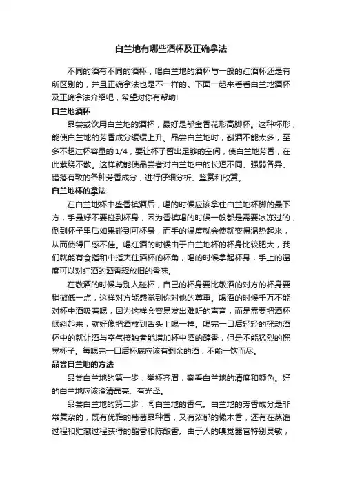 白兰地有哪些酒杯及正确拿法