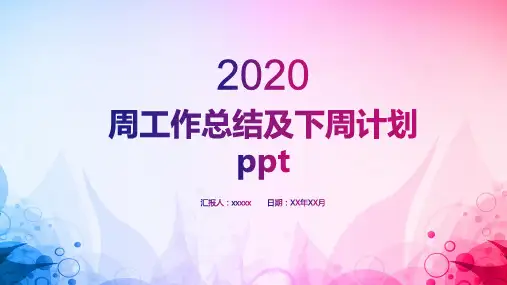 周工作总结及下周计划ppt