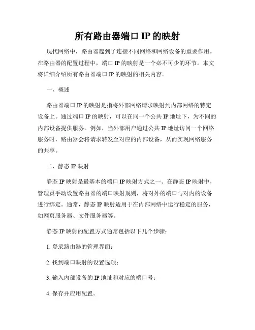 所有路由器端口IP的映射