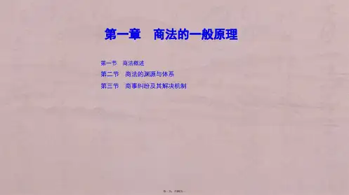 2.第一章 商法的一般原理 《商法学》 马工程