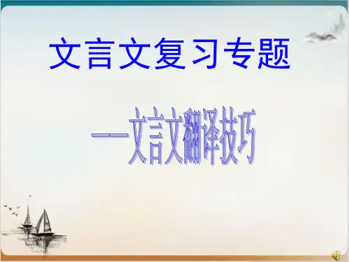 高考备考—高考文言文翻译技巧PPT教学课件