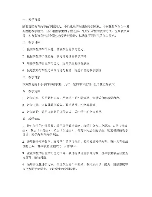个别化教学设计方案