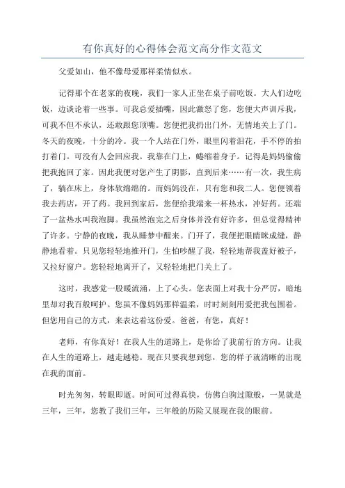 有你真好的心得体会范文高分作文范文