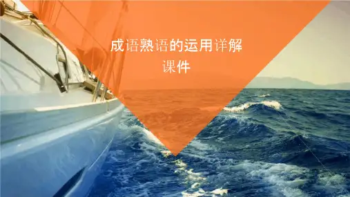 成语熟语的运用详解课件