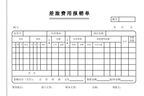 差旅出差费用报销单