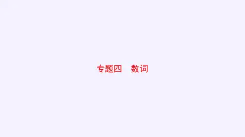 2025年广东中考英语二轮复习语法专项突破课件：专题四+数词