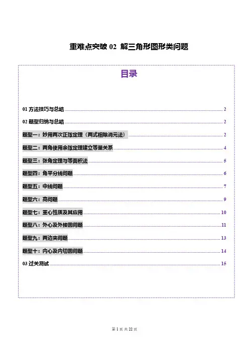 解三角形图形类问题(十大题型)(原卷版)