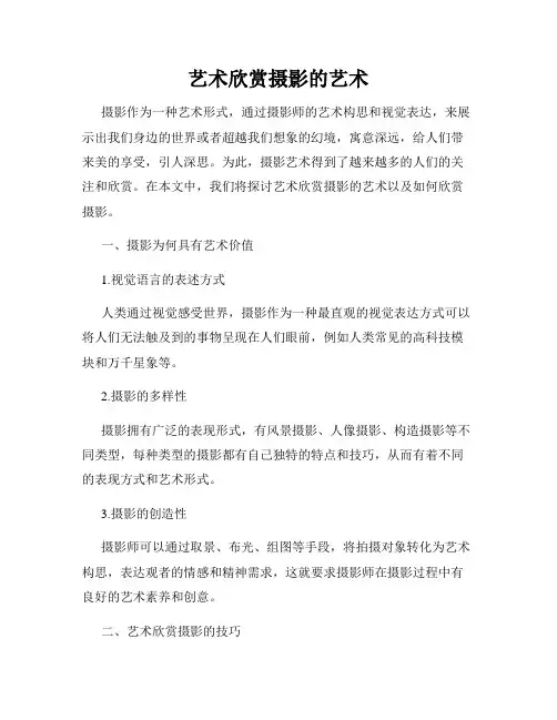 艺术欣赏摄影的艺术