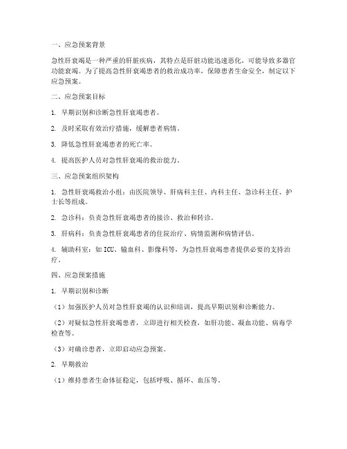 急性肝衰竭应急预案
