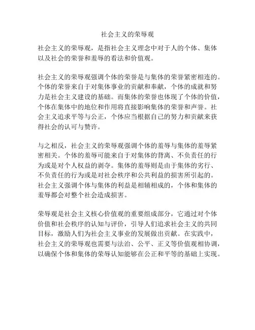 社会主义的荣辱观