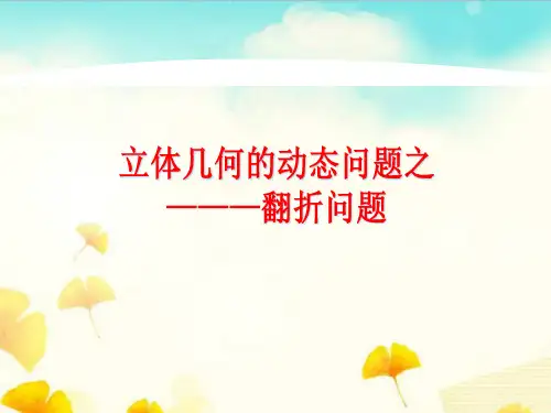 高中数学精讲精练立体几何的翻折问题ppt课件