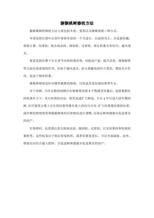 猕猴桃树修枝方法