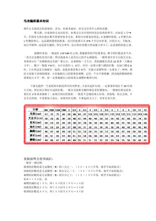 毛衣编织基本知识