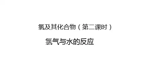 氯及其化合物 高中化学必修一教学课件PPT 人教版
