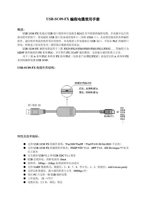 USB-SC09-FX编程电缆使用手册
