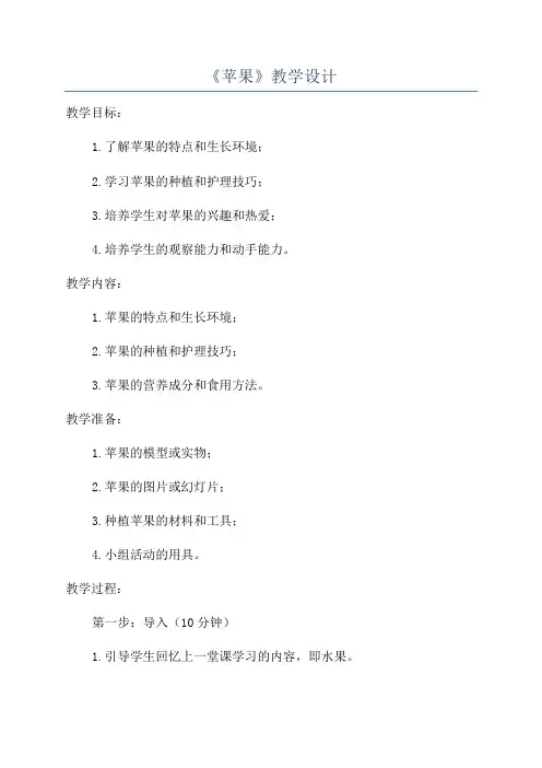 《苹果》教学设计
